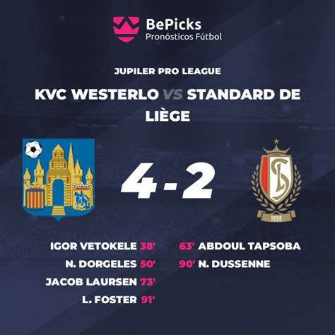 kvc westerlo vs standard liege h2h