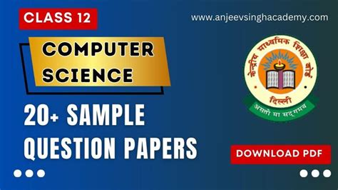 Kvs Sample Paper Class 12 Computer Science