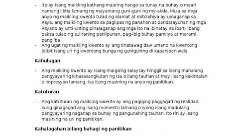 Ulat Aklat Sa Filipino Maikling Kwento