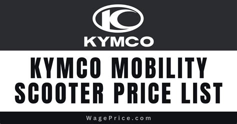 kymco mobility scooter price list
