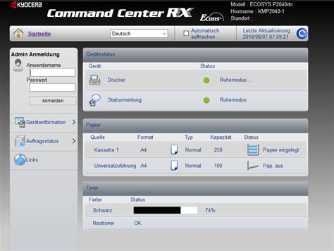 Command Center RX KYOCERA Network Device Management Login YouTube