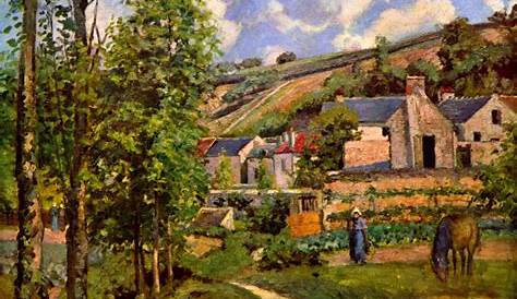 View of l'Hermitage at Pontoise - Camille Pissarro - WikiArt.org