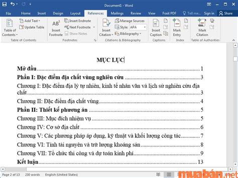 Cách Làm Mục Lục Trong Word 2007, 2010, 2013, 2016, 2019 headenglish