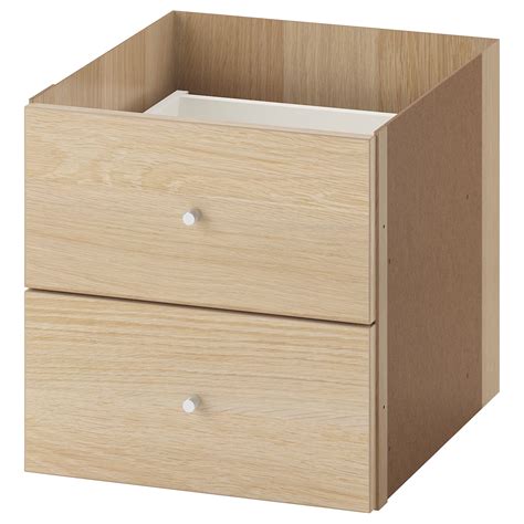 KALLAX Insats med 2 lådor, vitlaserad ekeffekt, 33x33 cm IKEA