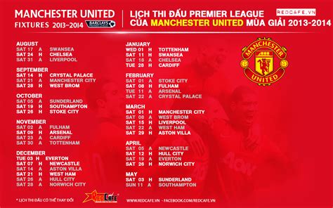 lịch đá của manchester united