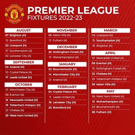 lịch đấu premier league