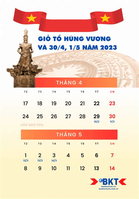 lịch nghỉ giỗ tổ hùng vương 2024 và 30/4