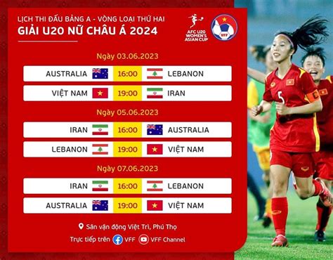 lịch thi đấu u20 nữ châu á