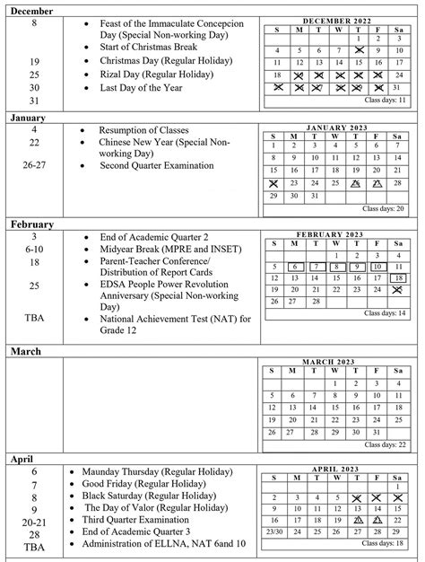 l 2023 schedule of classes