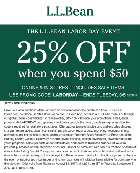 L L Bean Coupon Code Today