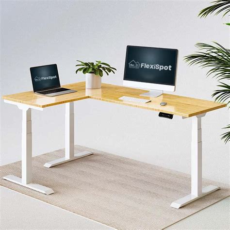 l shaped height adjustable desk