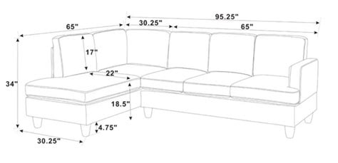 L Shaped Sofa Standard Dimensions
