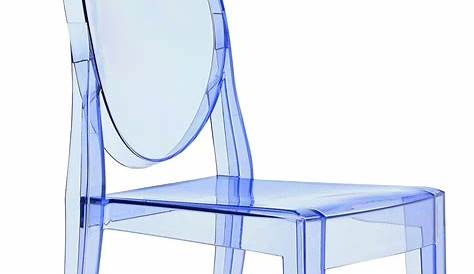 Chaise empilable Victoria Ghost Lot de 4 Design bleu