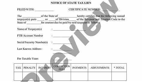 Tax Lien: La County Tax Lien