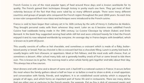 La Cuisine Francaise Essay Pin On Vocabulaire