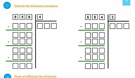 Exercices de divisions à deux chiffres - Fiche 6 - Divisions | Quentin