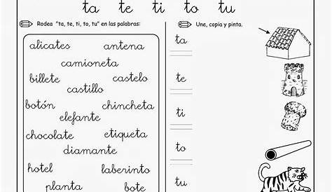 Maravilloso material para trabajar las sílabas, la letra T y los
