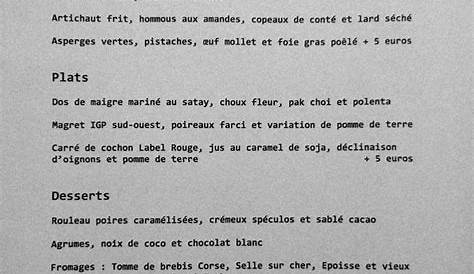 La Table de l'Ours à Marseille 11 - menu et photos