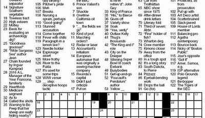 La Times Printable Sunday Crossword