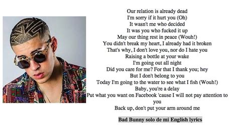 la cancion bad bunny lyrics english