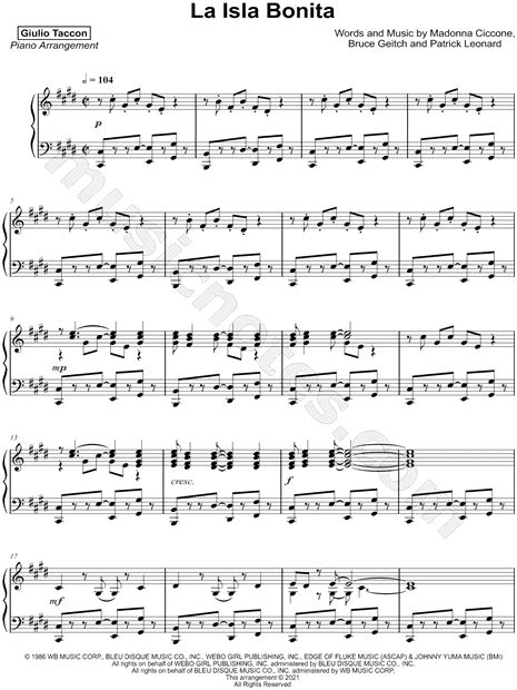 Awasome La Isla Bonita Notes 2023