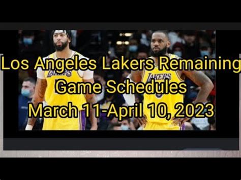 la lakers remaining games