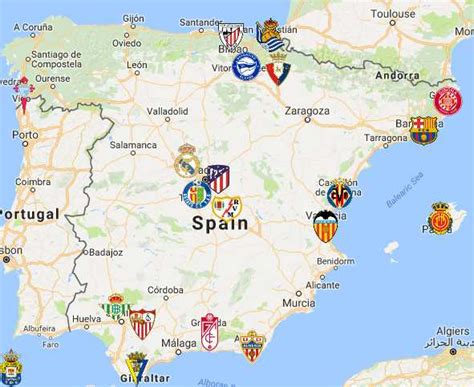 la liga teams map