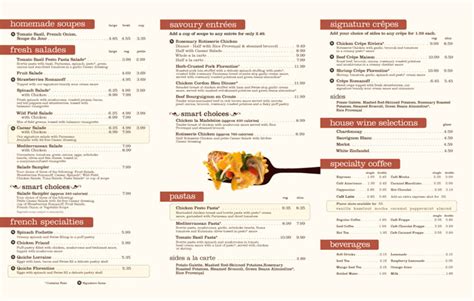 La Madeleine Menu Printable