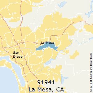 la mesa ca zip code map