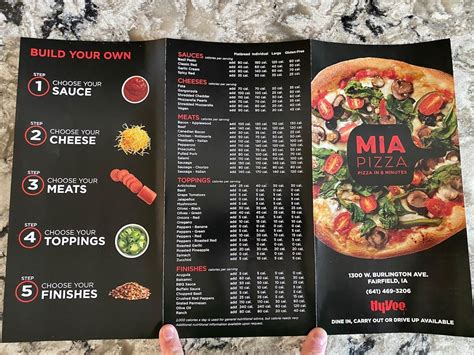 la mia pizza menu