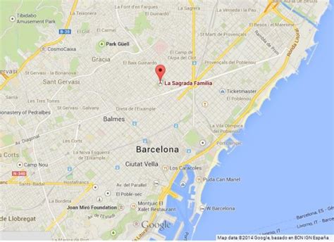 la sagrada familia barcelona map