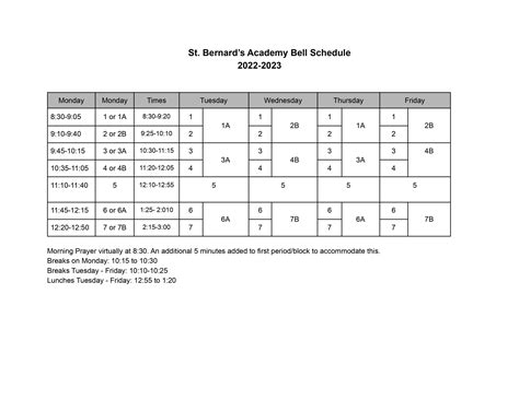 la serna bell schedule