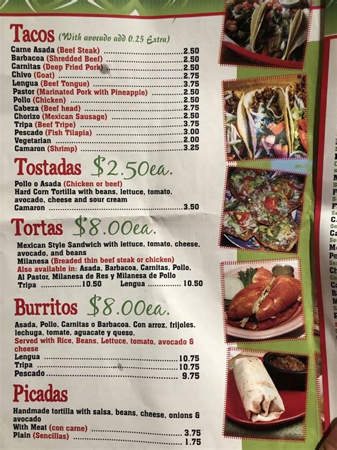 la sierra mexican restaurant menu