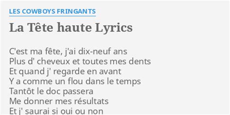 la tete haute paroles cowboys fringants