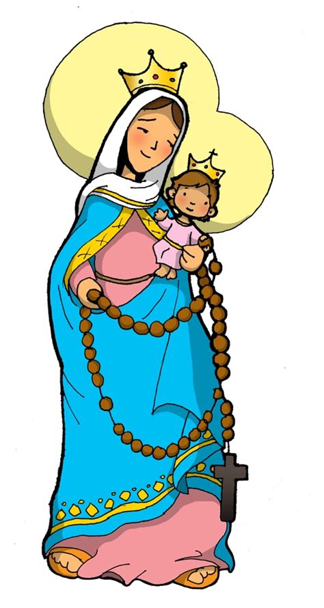 la virgen del rosario en dibujo