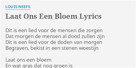 laat ons een bloem louis neefs lyrics