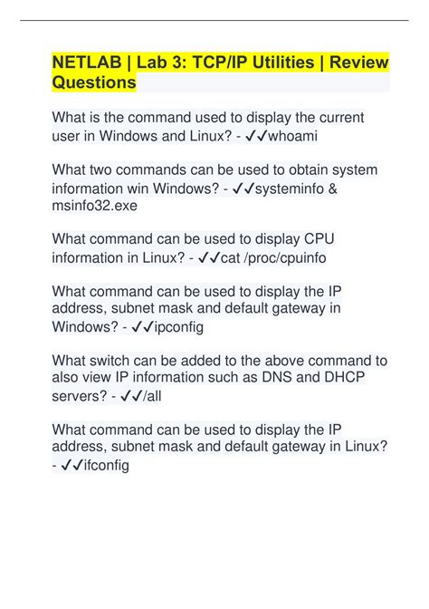Lab 3 Tcp/Ip Utilities