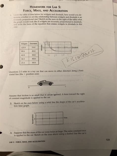 Lab 5 Force Mass And Acceleration