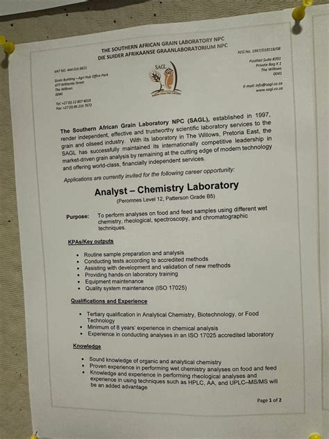 Lab Analyst Qualifications