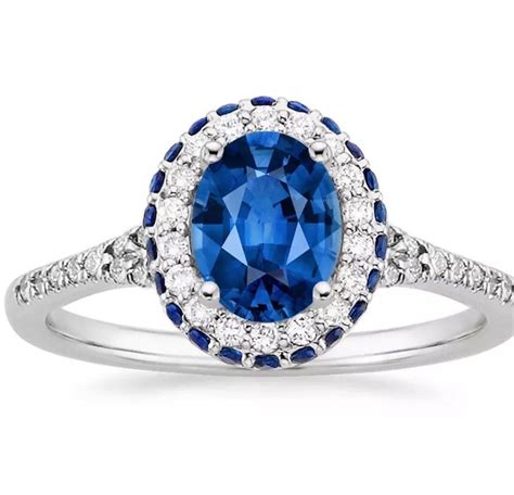 lab created blue sapphire engagement rings