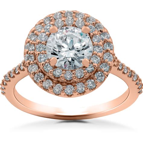 lab created diamond halo engagement rings