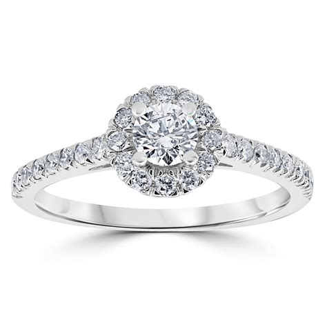 lab created diamond white gold engagement rings