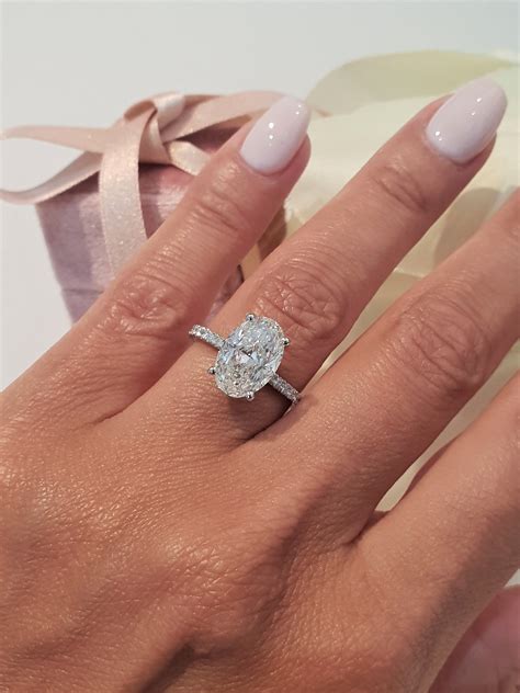 Lab Created Oval Diamond Engagement Rings