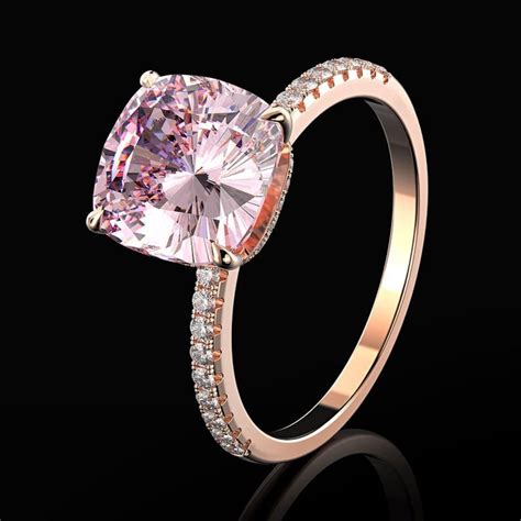 lab created pink diamond engagement rings