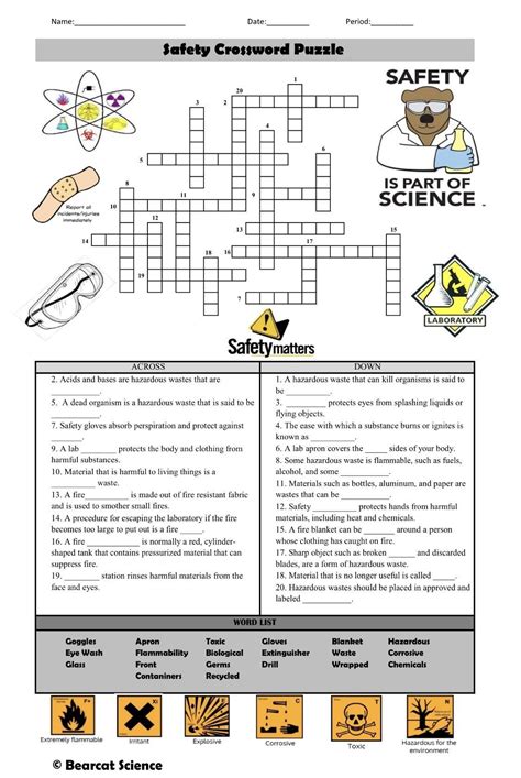 lab equipment worksheet crossword answers
