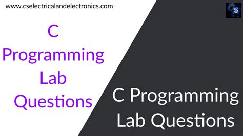 Lab Exam Questions For C Programming