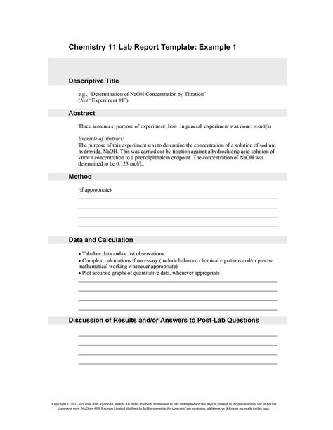Lab Journal Template Word