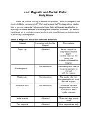 Lab Magnetic And Electric Fields Assignment Reflect On The Lab