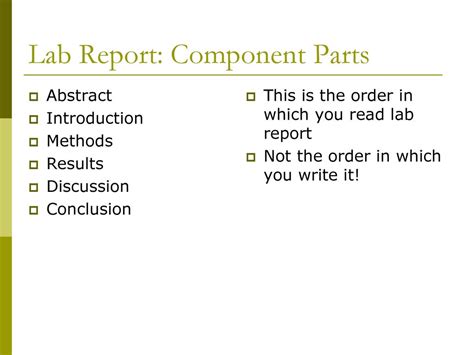 lab report component nyt