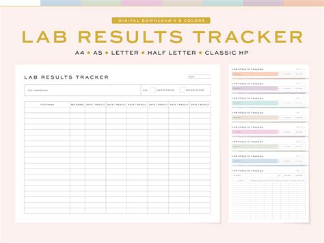 Lab Results Tracker Printable